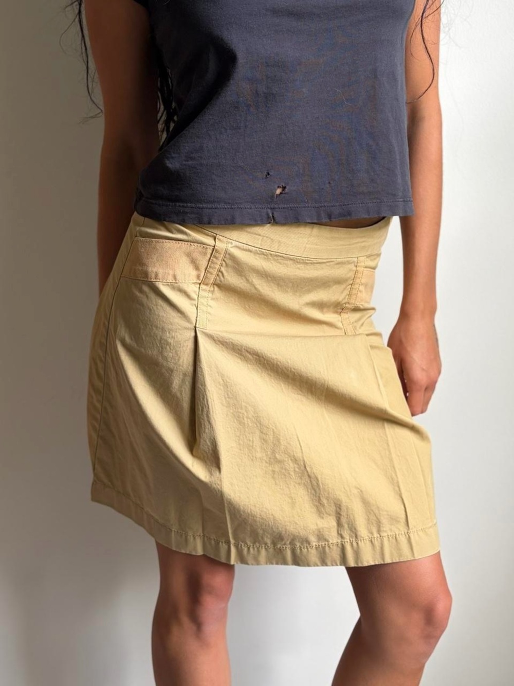 J.Crew Low Rise Khaki Pleated Mini Skirt Size 0
